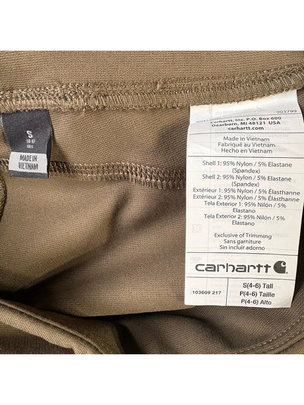 Carhartt Women's Force Fitted Lightweight Utility Leggings. Size 4-6 tall. NWT! - Picture 9 of 13